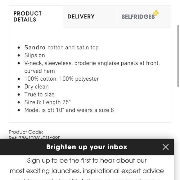 Sandro Cotton and Satin Top - Picture 5 of 5